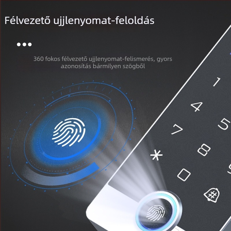 TF3ID ujjlenyomat-alapú hozzáférés-ellenőrző egység, minden egyben, vízálló, üvegajtó beépített kijelzővel