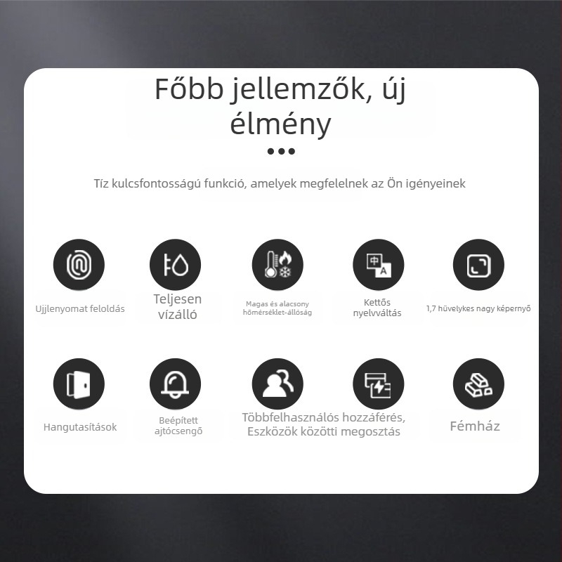 TF3ID ujjlenyomat-alapú hozzáférés-ellenőrző egység, minden egyben, vízálló, üvegajtó beépített kijelzővel