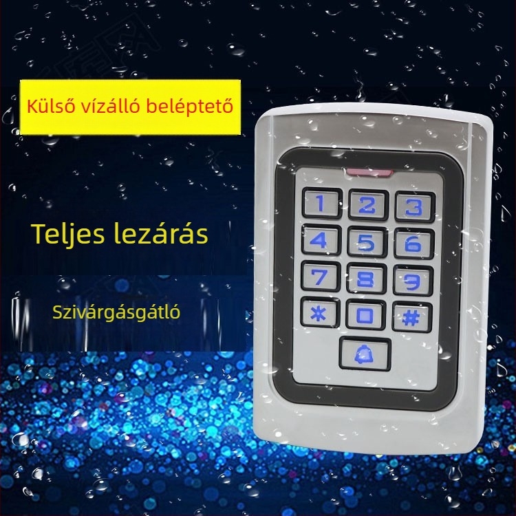 K5 fém hozzáférés-ellenőrző rendszer jelszóval és kártyával, rozsdamentes acél, minden egyben, kapacitás 2000 felhasználó