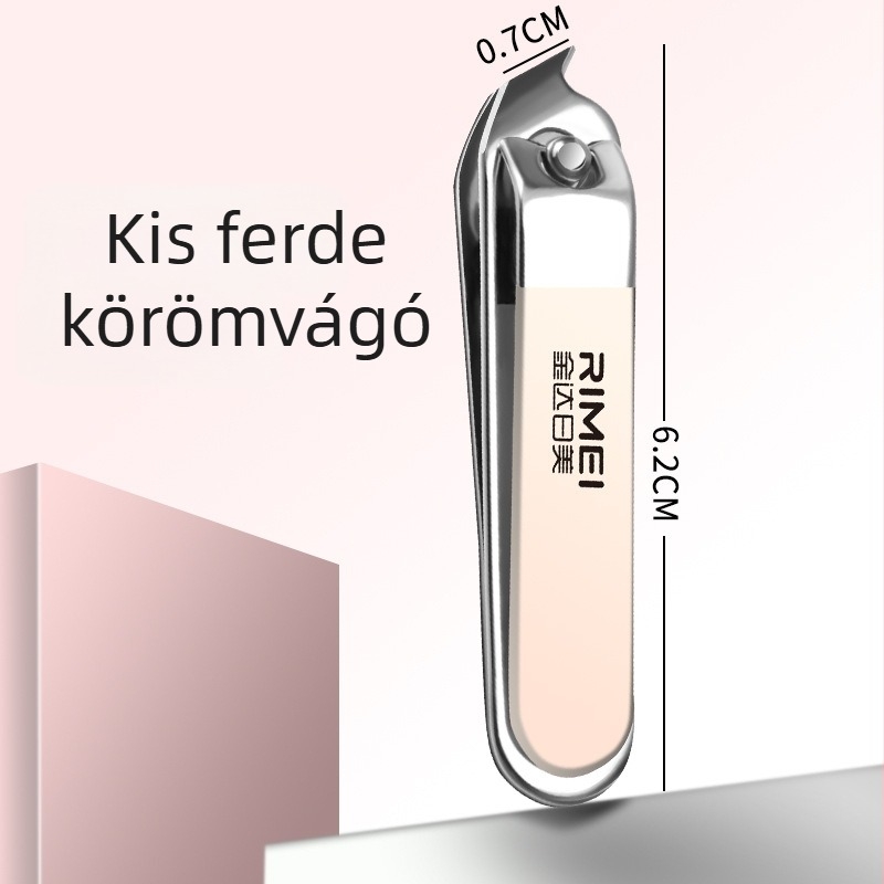 Háztartási körömvágó ferde nyílással, köröm- és körömápoló eszköz, pedikűrhöz elhalt bőr eltávolító eszköz
