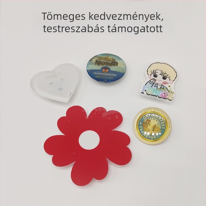Akril világító jelvények LED-del képregényes konvenciókra, egyedi 2D jelvények, buzdító kellék