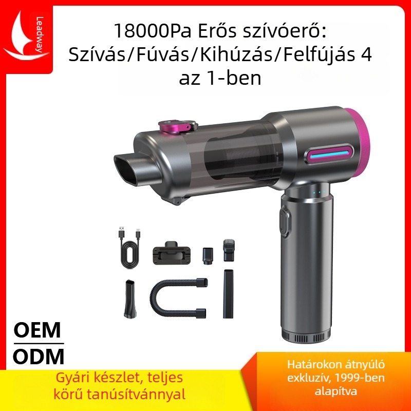 Kompakt autós porszívó, kefementes, por eltávolítás és légbefúvó, 4 az 1-ben, V27S