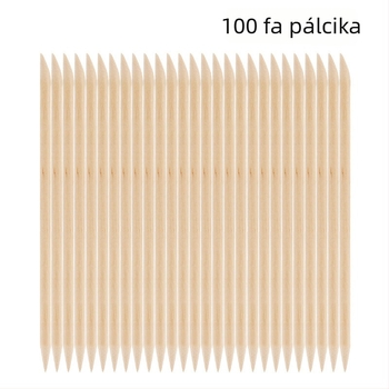 100 darab narancs- és bükkfa körömlakészítő pálcák, 11,4 cm és 7,5 cm