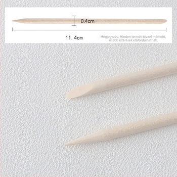 100 darab narancs- és bükkfa körömlakészítő pálcák, 11,4 cm és 7,5 cm