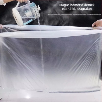 Egyszer használatos kád belső fólia kör kádhoz, vastag műanyag, gyerekeknek és felnőtteknek, összecsukható kád borító