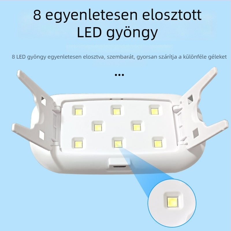 LED körömlámpa fototerápiás készülék, gyors UV-keményedés, fehér, modell XX-UV8