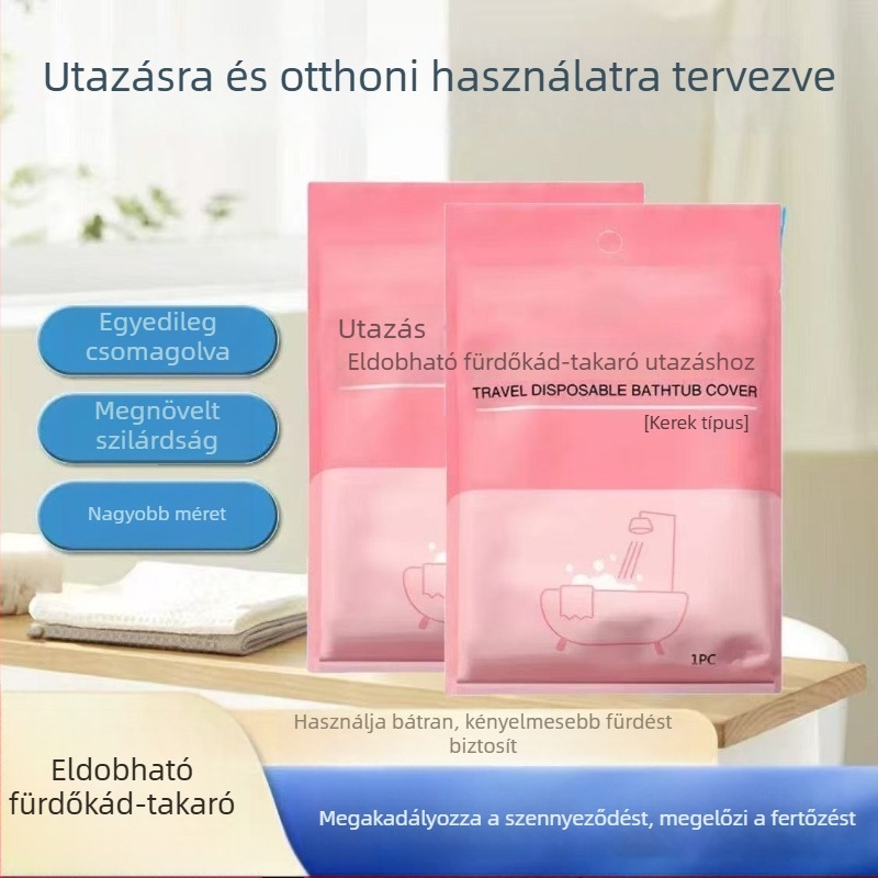 Egyszer használatos fürdőzsák kádban, vastagított változat utazásokhoz, szállodákhoz és panziókhoz, lábfürdő zacskó