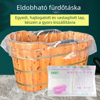Egyszer használatos fürdőtasak kerek hordóhoz, vastagított műanyag burkolat otthoni használatra, gyermekeknek és felnőtteknek