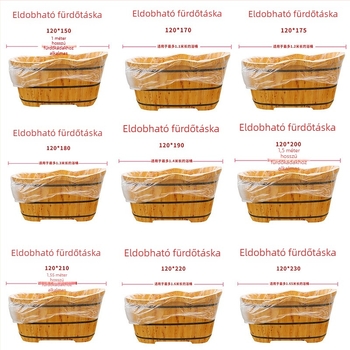 Egyszer használatos fürdőtasak kerek hordóhoz, vastagított műanyag burkolat otthoni használatra, gyermekeknek és felnőtteknek