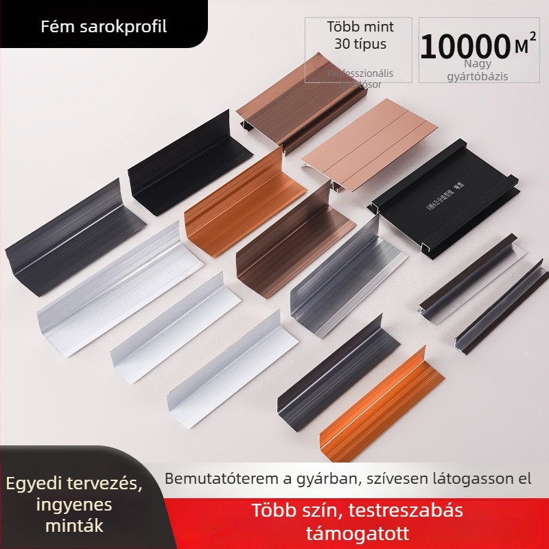 Fém sarokprofil panelhez, 2/3 cm, dekoratív faliszalag, I-típusú profil