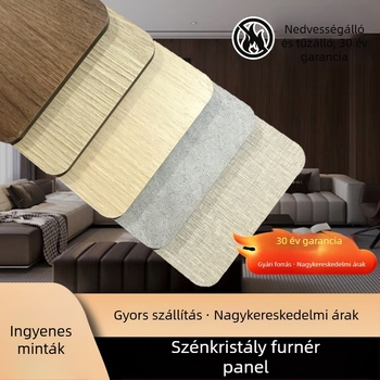 Festékmentes szénkristály falpanel, belső dekoráció a nappaliba, bambuszszénfa textúrájú felület, egész házra alkalmas furnérpanel