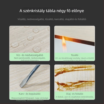 Fali dekorpanel fa mintázatú karbon-kristály felülettel, bambusz-fa rostos rács panel és fém díszítő panel