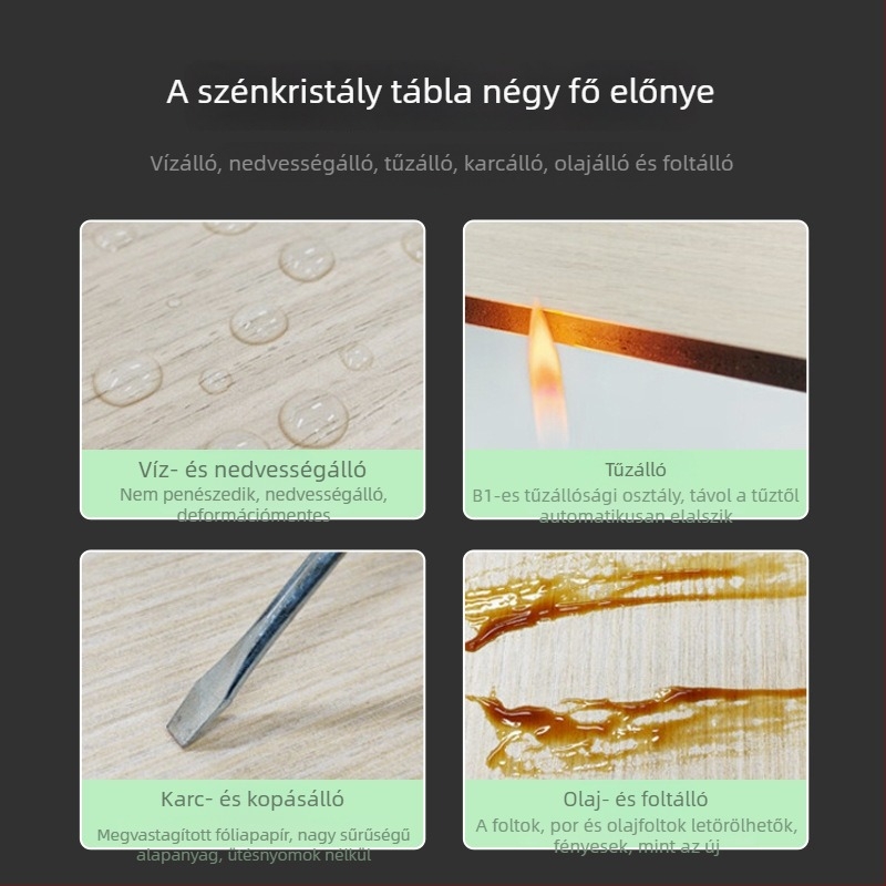 Fali dekorpanel fa mintázatú karbon-kristály felülettel, bambusz-fa rostos rács panel és fém díszítő panel