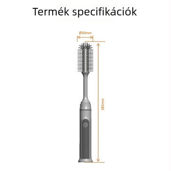 Elektromos szilikon tisztító ecset készlet poharakhoz és cumisüvegekhez hosszú nyéllel