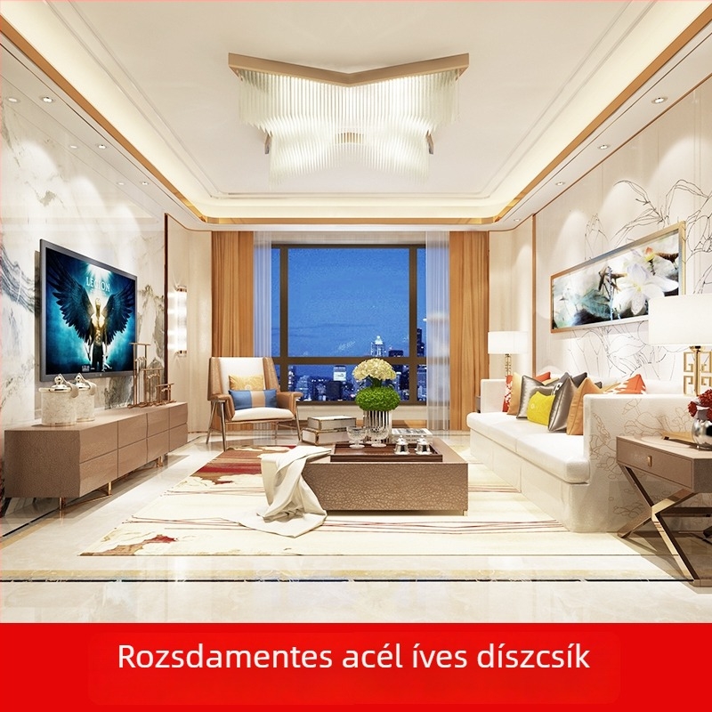 304 rozsdamentes acél ívelt élvédő profil mennyezethez, titánium arany felület, görbült élű fémcsík kör alakú háttérfalhoz