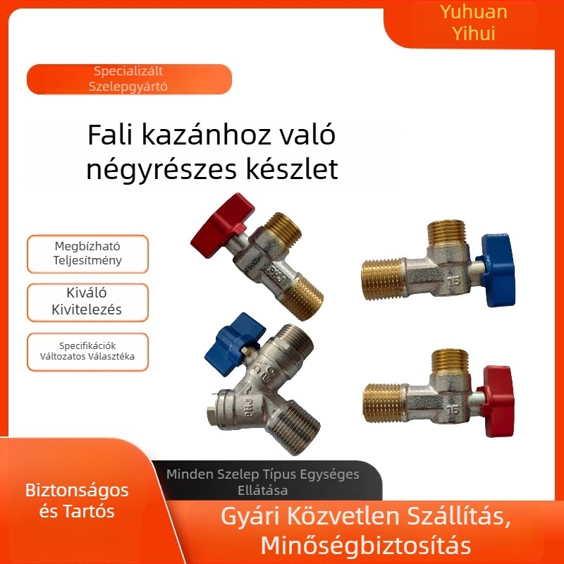 4 darabos sárgaréz szögcsapokból álló, elektropolírozott bevonatú készlet, falra szerelhető, háztartási használatra