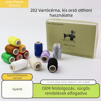 12 színű háztartási varrókészlet — nagy készlet színes cérnák, fekete és fehér