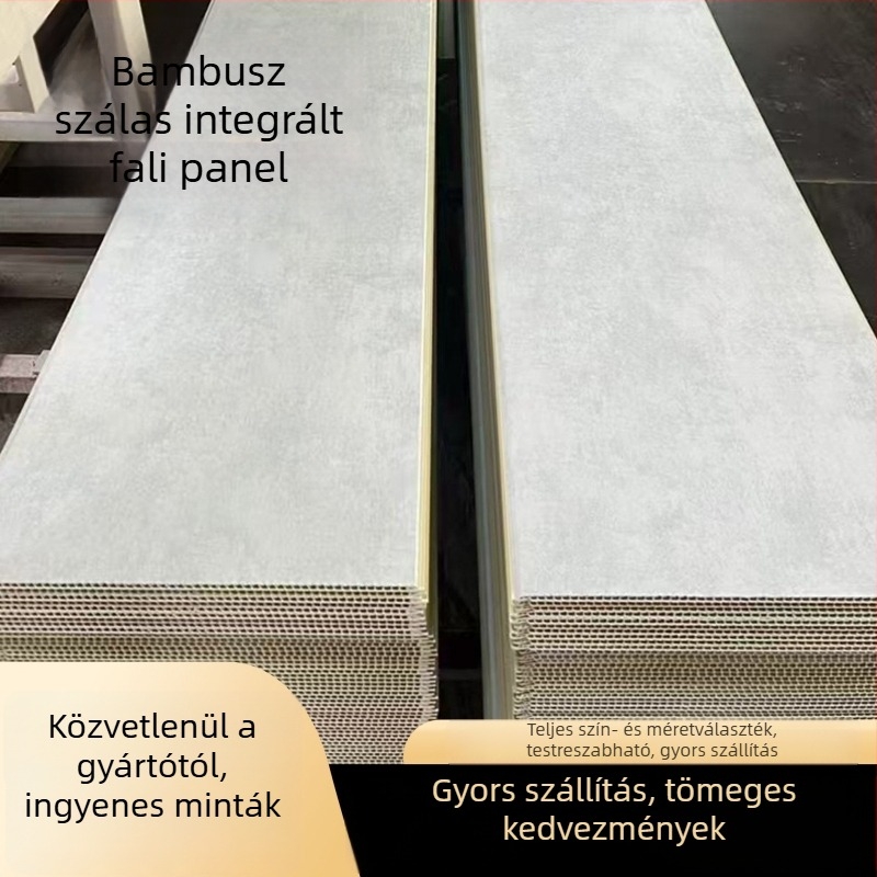 Bambusz rostból készült integrált falpanelek belső dekorációhoz, szállodai folyosókhoz, önálló telepítés, szögek nélküli falpanelek