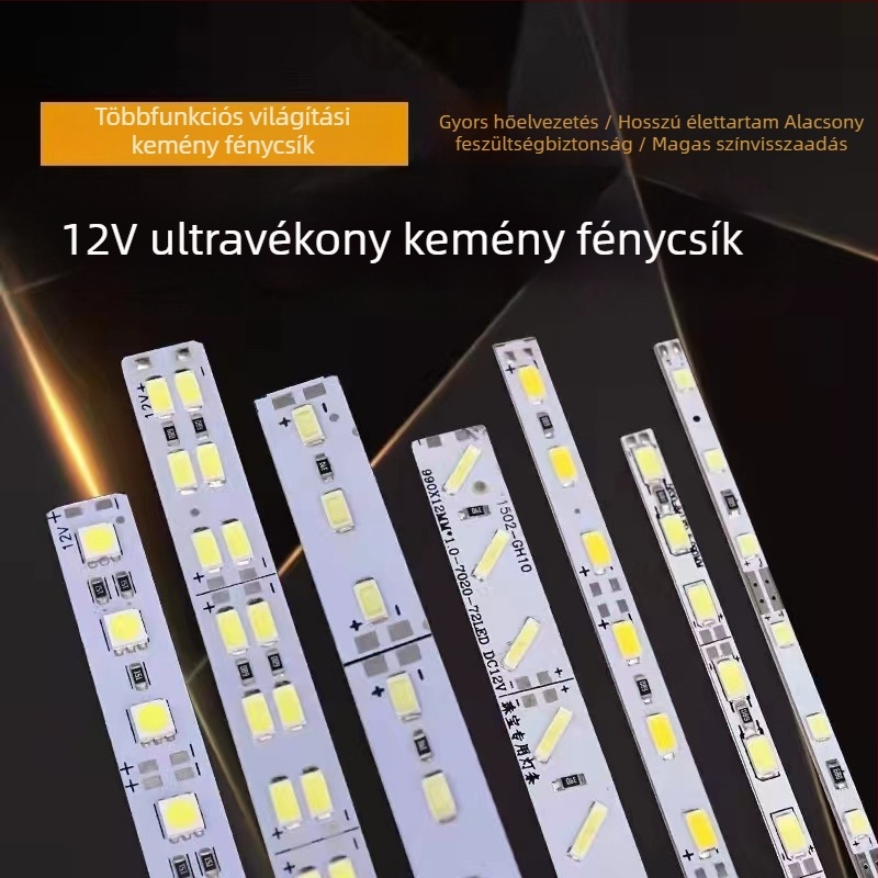 LED 12V, magas fényerősségű alumínium csatornás LED-szalag üveg vitrinek és polcokhoz (5630)