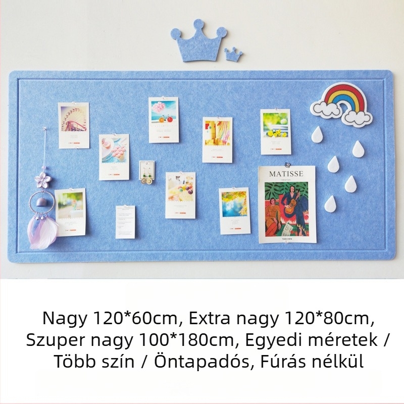 Öntapadós filc falitábla Insta-stílusban, óvodai osztály számára, filc falpanel és korktábla, fotófal, testre szabható