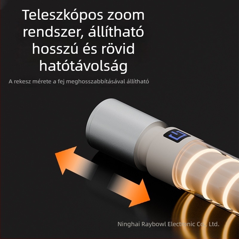 Új LED kis elemlámpa 360° oldalsó fénnyel, kampóval, Type-C lágy fény diffúzorral, zoom funkcióval, kemping lámpa