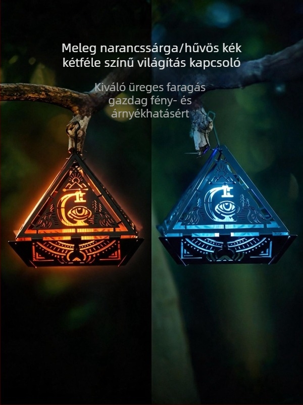 Kültéri GZ lámpa 38 forgó lámpabúrával, kemping hangulatvilágítás