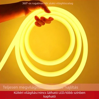 Rugalmas kültéri LED-szalag, 360°-os kör alakú, vízálló, hangulatos világítás reklámhoz