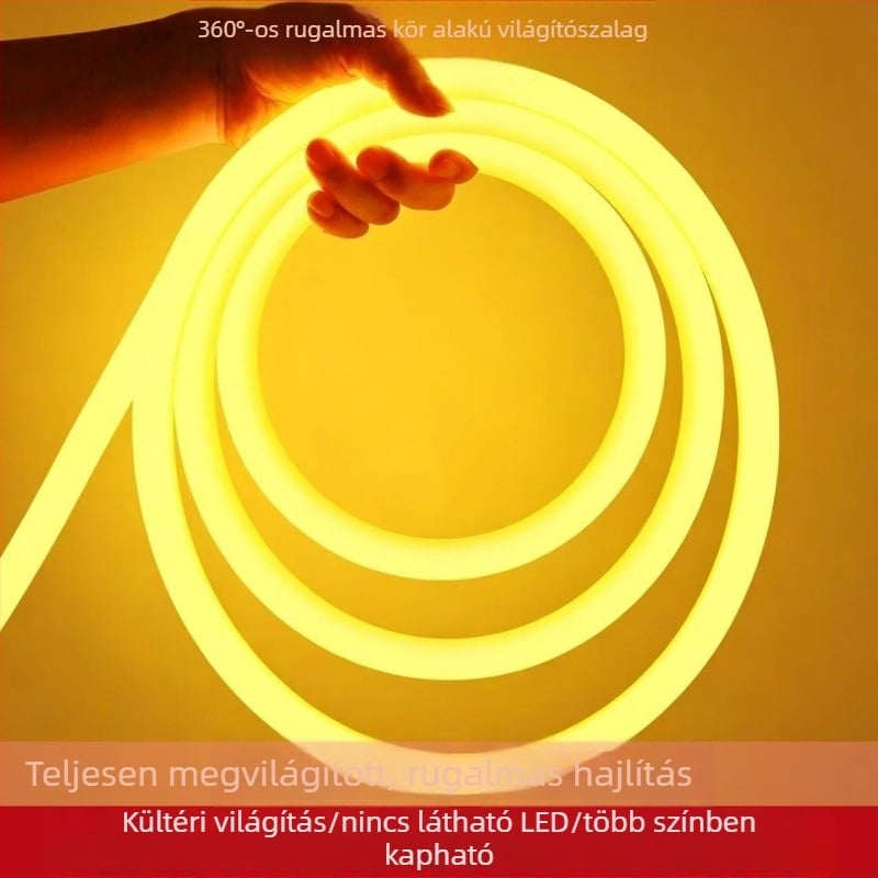 Rugalmas kültéri LED-szalag, 360°-os kör alakú, vízálló, hangulatos világítás reklámhoz