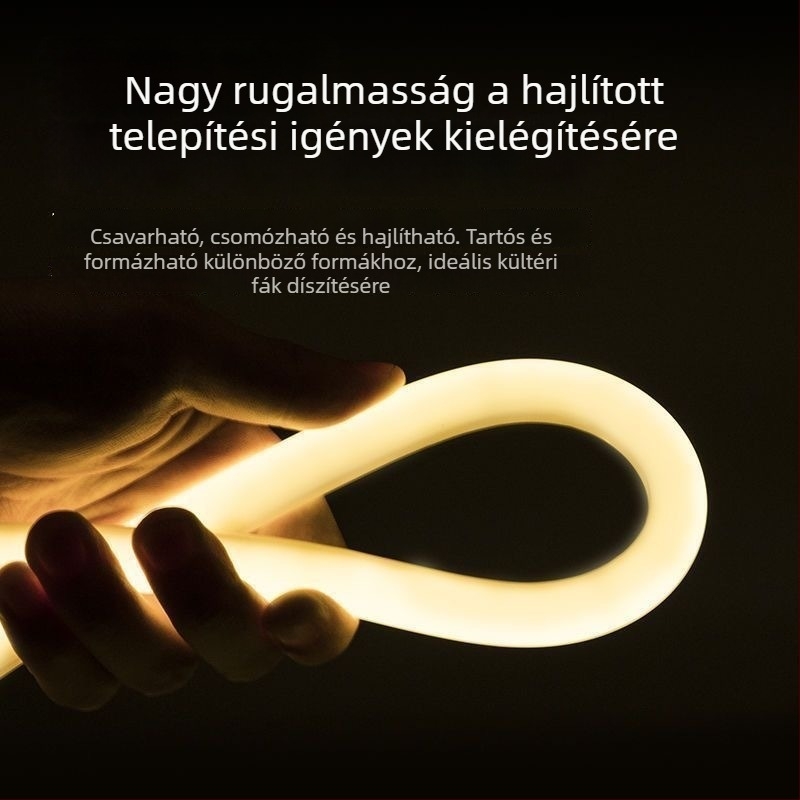 Rugalmas kültéri LED-szalag, 360°-os kör alakú, vízálló, hangulatos világítás reklámhoz