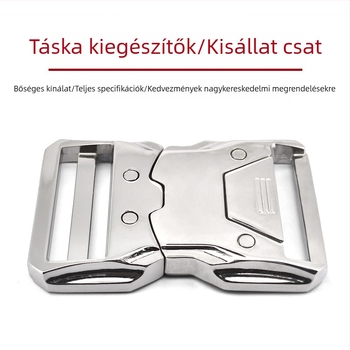 Egyedi fém csat bőröndökhöz és táskákhoz, állítható pattintós csat lézergravírozott logóval, lyukkal ellátott biztonsági zár