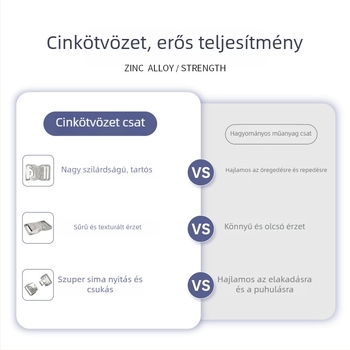 Egyedi fém csat bőröndökhöz és táskákhoz, állítható pattintós csat lézergravírozott logóval, lyukkal ellátott biztonsági zár
