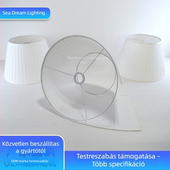 Redőzött textil lámpabúra lenvászon borítással, alkalmas asztali- és állólámpához (KD)