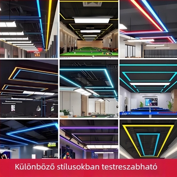 Személyre szabható LED függesztett lámpa biliárdterembe - téglalap alakú hangulatvilágítás iroda, értekezlet-terem, autómosó és munkahely számára