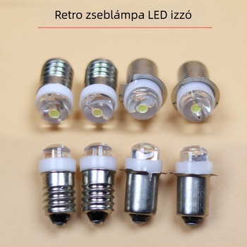Vintage bőr borítású zseblámpa izzó E14-es foglalattal, kompatibil 2.4V/3.6V/4.5V/6V, LED kis fényforrás, nagy fényerő, vészvilágítás