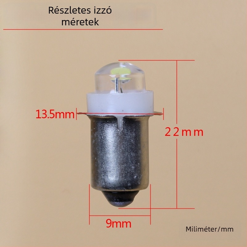 Vintage bőr borítású zseblámpa izzó E14-es foglalattal, kompatibil 2.4V/3.6V/4.5V/6V, LED kis fényforrás, nagy fényerő, vészvilágítás