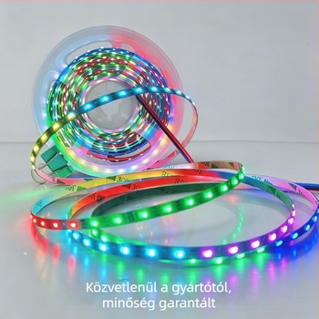 5 mm programozható RGB LED-szalag folyó gradiens effektusokkal autó hangulatvilágításhoz, 5V