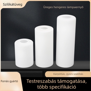 Üreges, hengeres üvegbura lámpához, rövid kivitel, fehér jade befejezés, testreszabható