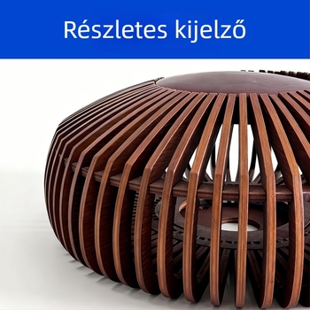 Vintage fa lámpabúra függő- és állólámpához, természetes fa színű, kávézó-stílusú világítás kiegészítő