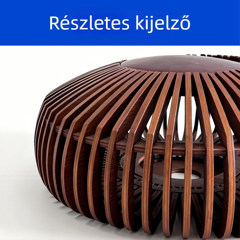 Vintage fa lámpabúra függő- és állólámpához, természetes fa színű, kávézó-stílusú világítás kiegészítő