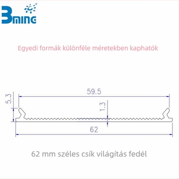 PC/PMMA lineáris lámpabúra extrudálás, egyedi profilok különböző méretek