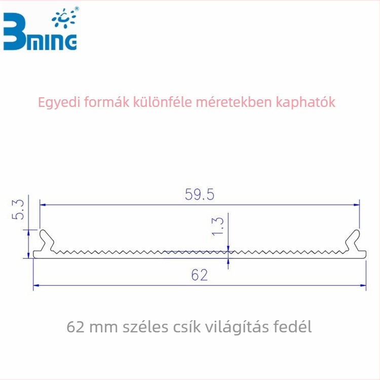 PC/PMMA lineáris lámpabúra extrudálás, egyedi profilok különböző méretek
