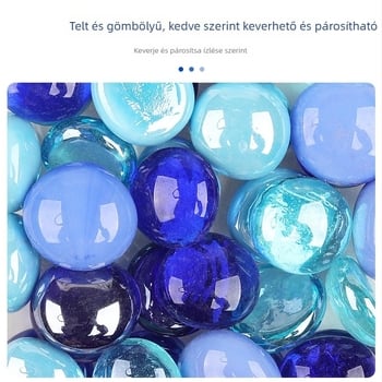 Kézzel készített üveg lapos gyöngyök DIY mozaiklámpákhoz, dekoratív gyöngyök akvárium tájépítéshez