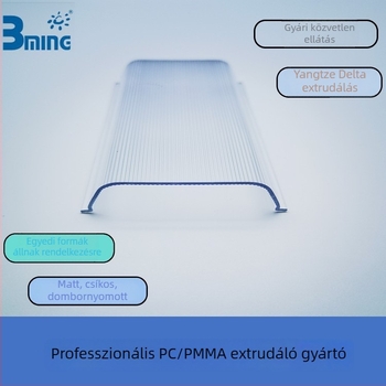 PC extrudált lámpabura, átlátszó, U-alakú fedél, 65 mm méret, 1,2 mm vastagság, modell BM-013