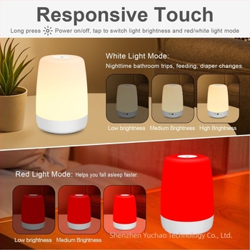 670 nm vörös LED asztali lámpa — környezeti hangulatvilágítás érintéses fényerő-szabályozással, időzített kikapcsolás, USB újratölthető ajándéklámpa