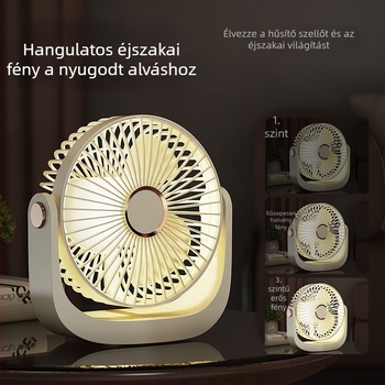 Tölthető asztali ventilátor nagy kapacitású lítiumakkumulátorral, kézi ventilátor éjjeli fénnyel, USB-s áramellátás, csendes, falra szerelhető, testreszabható