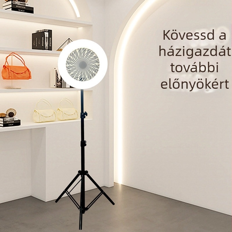Egyszerű, modern, multifunkcionális állólámpa LED-del, háromféle színhőmérséklet, szemvédő, állítható magasságú, integrált állvánnyal.