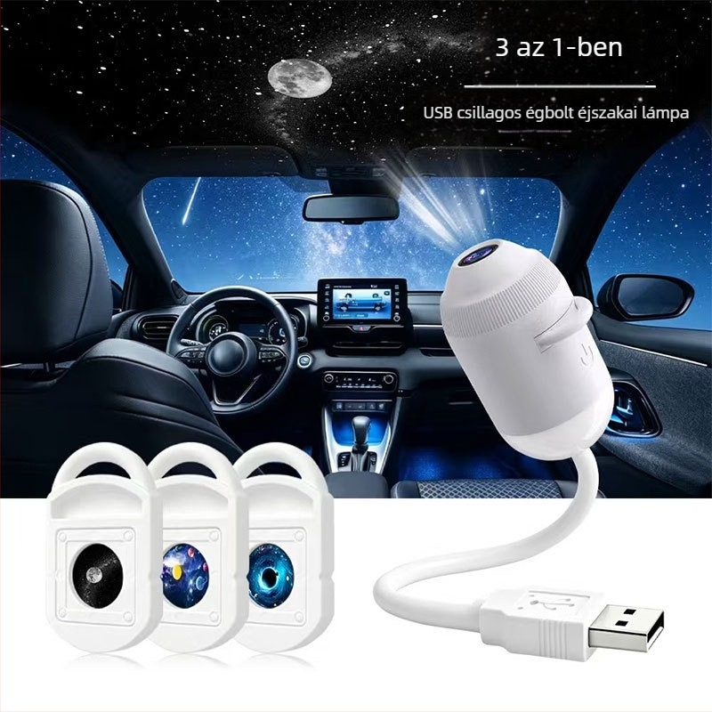 USB csillagos ég projektor autó belső és hálószoba hangulatvilágításhoz