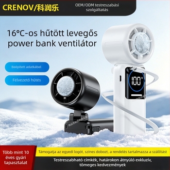 Kézi mini ventilátor hűtőpakettel, csendes, összecsukható, nyakba akasztható, asztali USB-töltés, hordozható hűtőeszköz, beépített 6000 mAh-s akkumulátor