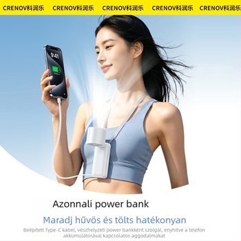 Kézi mini ventilátor hűtőpakettel, csendes, összecsukható, nyakba akasztható, asztali USB-töltés, hordozható hűtőeszköz, beépített 6000 mAh-s akkumulátor