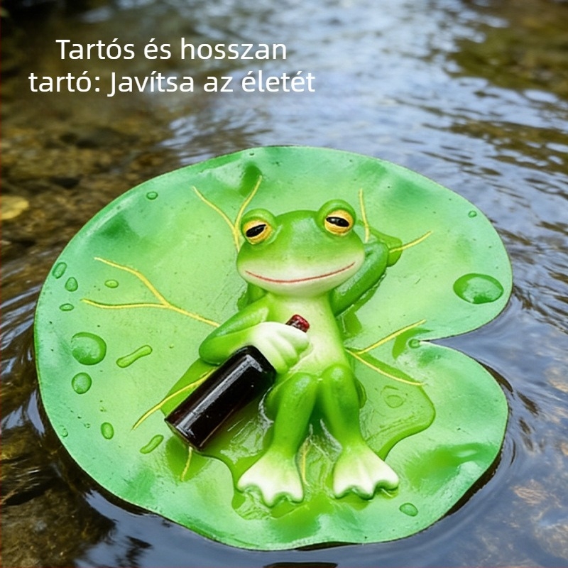 Úszó bonsai lótuszlevelekkel kertbe és halastóba, tartós gyantából készült dísz, élethű dekoráció
